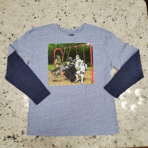 Star Wars youth Boba Fett Darth Vader Stormtrooper long sleeve t-shirt - size L